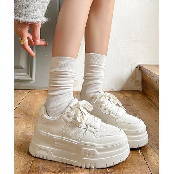 スニーカー フラットボリューム厚底スニーカー レディース