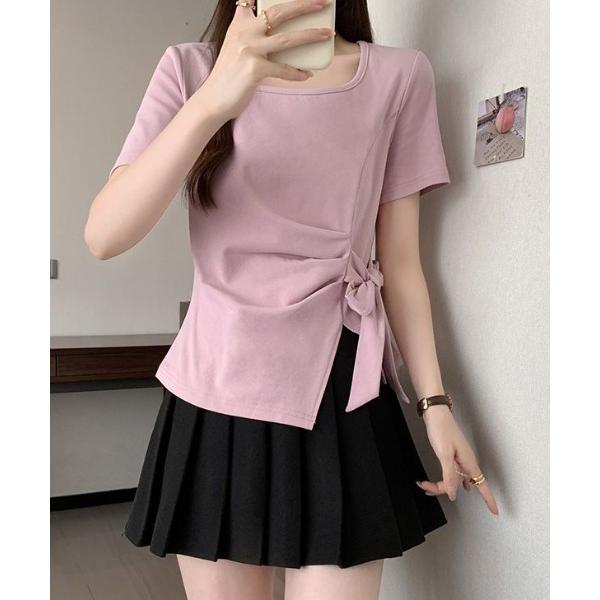 tシャツ 「カラバリ」サイドリボンカシュクールTシャツ レディース