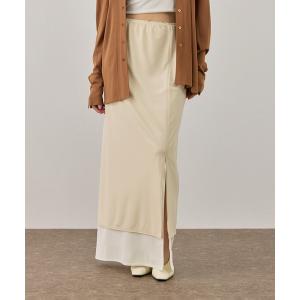 スカート バイカラーエラスティックスカート