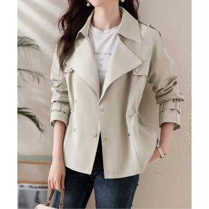 トレンチコート コート 美シルエットショートトレンチ レディース