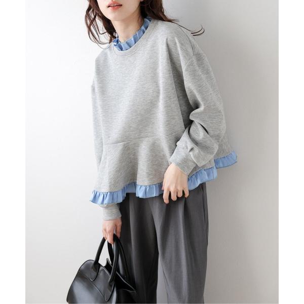 tシャツ フリルドッキングペプラムトップス レディース