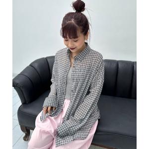 ブラウス シャツ コットンボイルシアーチェックシャツ/670820 レディース