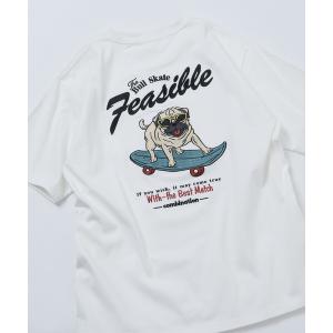tシャツ 限定展開 FREA'S STORE/フリークスストア リラックスフィット バック刺繍デザイン クルーネック Tシャツ / Dog メンズ