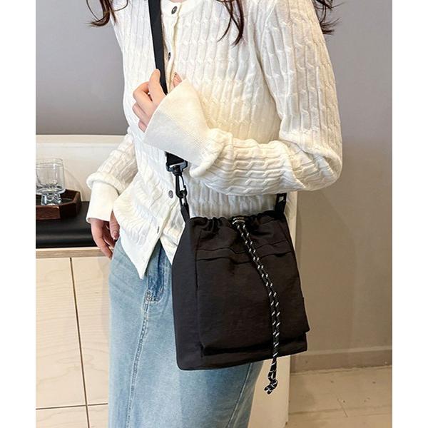 ショルダーバッグ バッグ 「2WAY・軽量」ドローコード巾着ミニショルダーバッグ/ポシェット レディ...