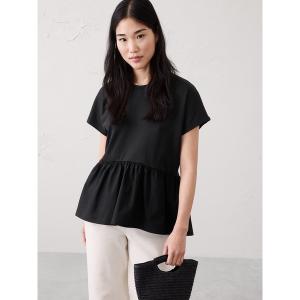 tシャツ 半袖 BANANA REPUBLIC FACTORY STORE　　日本限定 ミックスメディア ペプラムトップス レディース