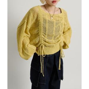 ニット セーター 「5色展開」ラメメッシュドロストニット レディース
