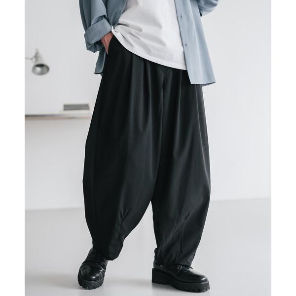 パンツ 接触冷感多機能素材リネンライク ワイドバルーンイージーパンツ メンズ レディース