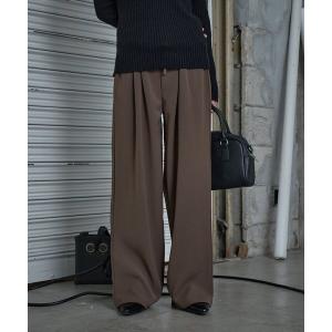 パンツ ウエストスピンドルタックパンツ レディース