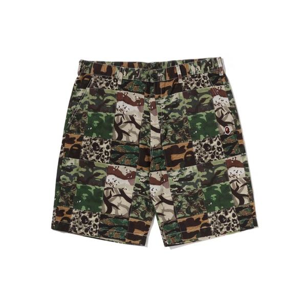 パンツ CAMO PATCHWORK SHORTS メンズ