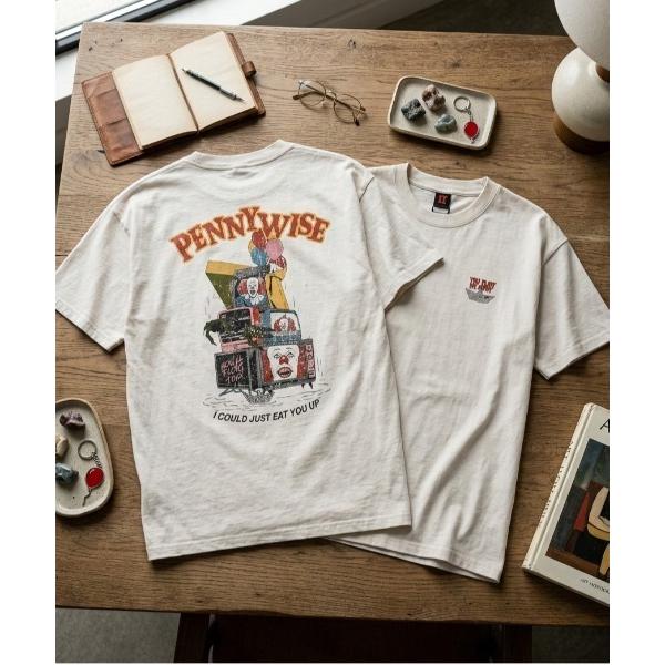 tシャツ 「ＩＴ/イット」ＵＳＤ加工”ペニーワイズ”プリント半袖Ｔシャツ/Movie Tee/ユニセ...