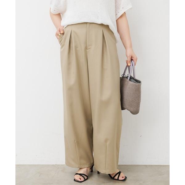 スラックス パンツ 接触冷感バルーンシルエットスラックスパンツ レディース
