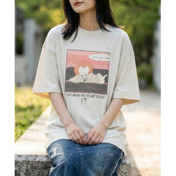 tシャツ 「ＩＴ/イット」ＵＳＤ加工”ペニーワイズ”プリント半袖Ｔシャツ/Movie Tee/ユニセ...