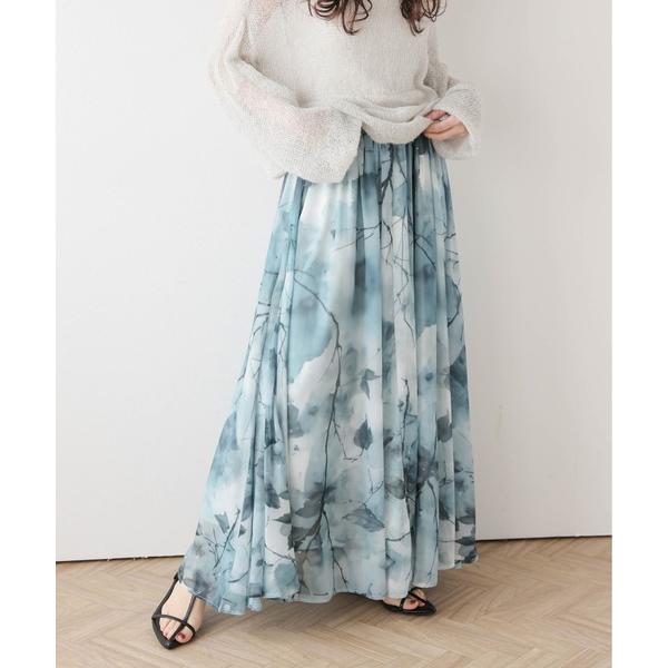 スカート ニュアンスシアーフレアスカート