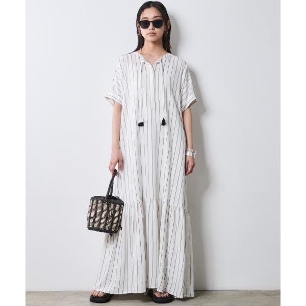 「CHIC STYLE」 半袖ワンピース M ホワイト レディース