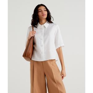 「BENETTON (UNITED COLORS OF BENETTON)」 半袖シャツ SMALL ホワイト レディース