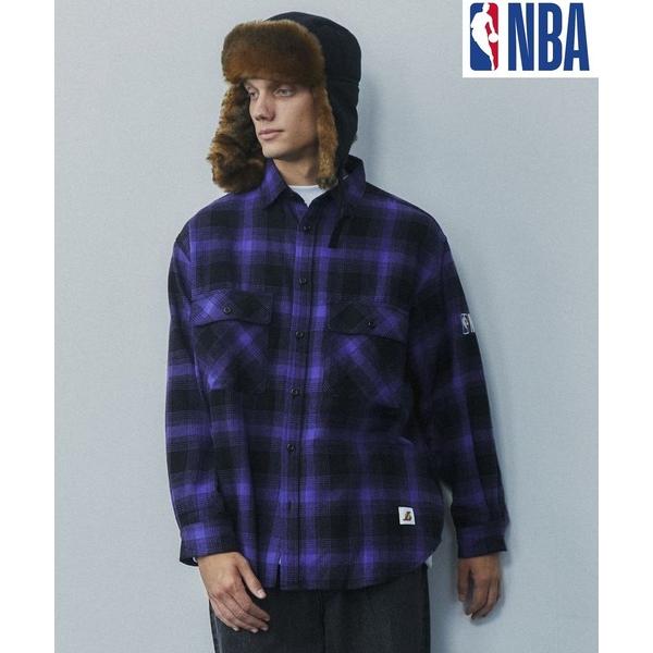 「NBA」 長袖シャツ MEDIUM パープル メンズ