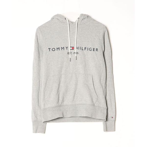 「TOMMY HILFIGER」 プルオーバーパーカー SMALL グレー メンズ