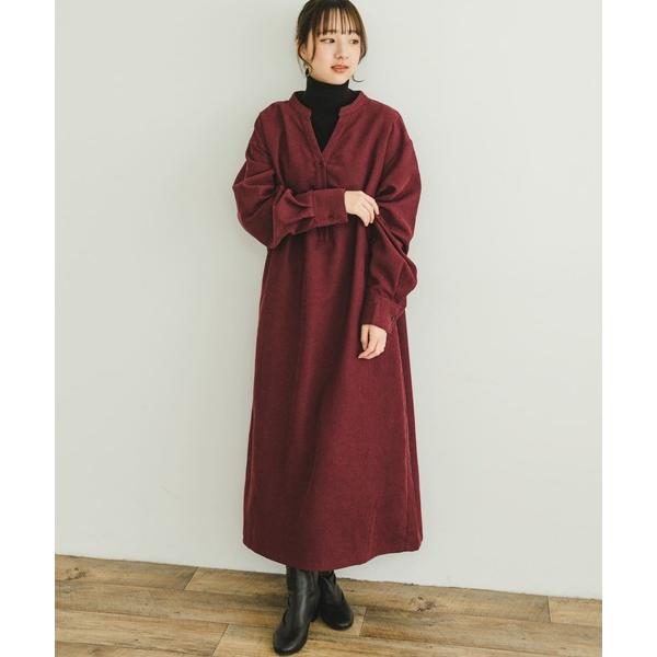 「ITEMS URBANRESEARCH」 長袖ワンピース FREE バーガンディー レディース