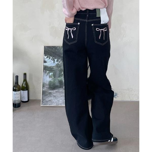 「by muni:r」 デニムパンツ MEDIUM ブラック レディース