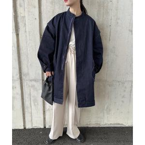 「select MOCA」 ノーカラーコート FREE ダークインディゴブルー レディース