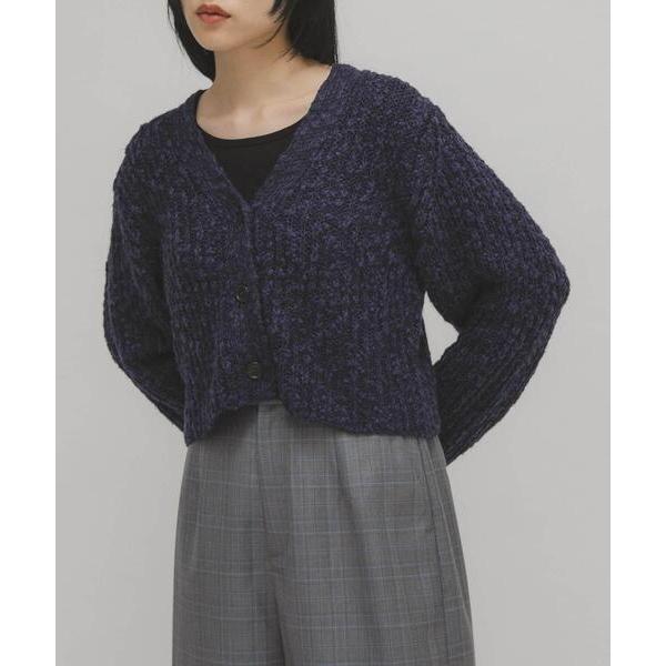「KBF」 ニットカーディガン ONE ネイビー レディース