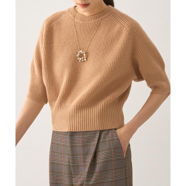 ニット セーター ウールカシミヤショートスリーブニット レディース