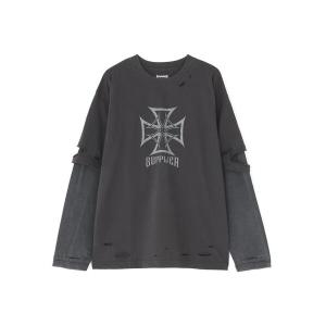 tシャツ SUPPLIER/サプライヤー/Dusty Iron Cross Layered Long Sleeve Tee メンズ レディース