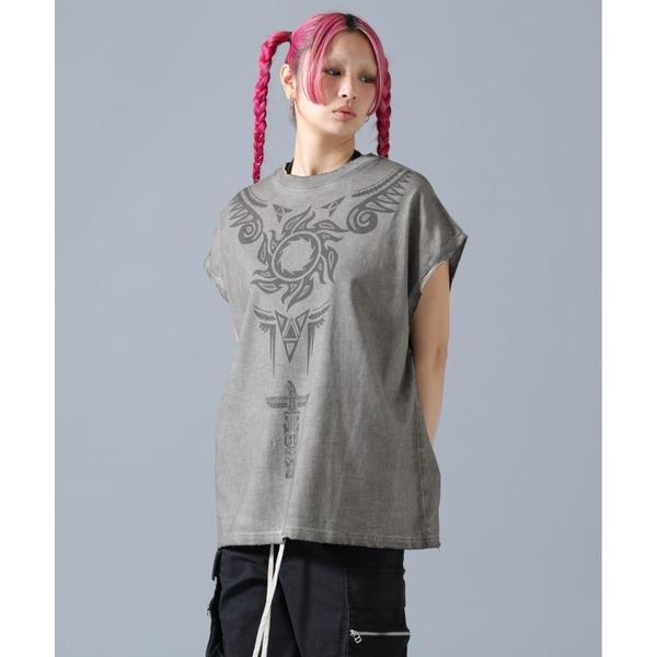 tシャツ DankeSchon/SPRAY BURN NOSLEEVE REDHOT レディース メ...