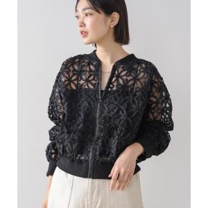 ブルゾン アウター フラワーモチーフブルゾン レディース