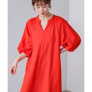 ワンピース ナイロン混袖ボリュームワンピースの商品画像