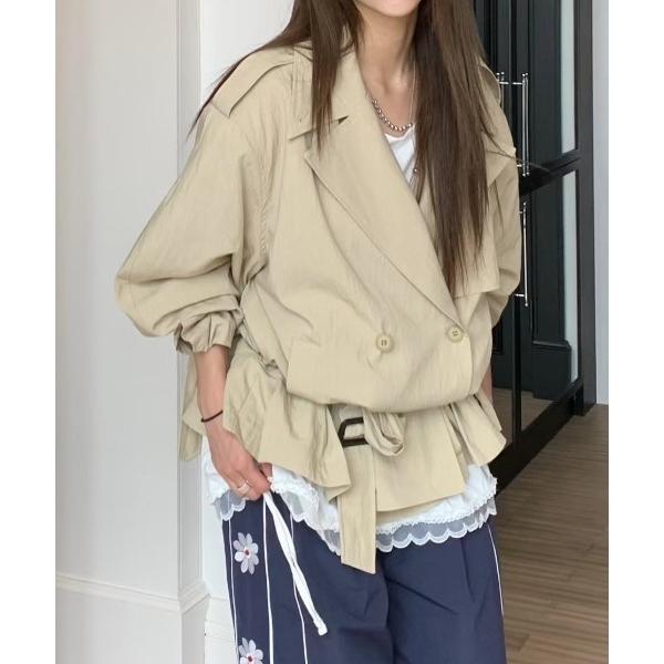 トレンチコート コート ルーズショートトレンチコート レディース
