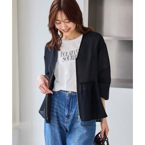 ブルゾン アウター メッシュペプラムブルゾン レディース