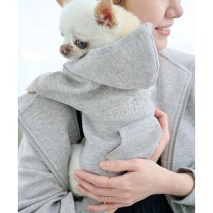 犬 服 「DOG」刺繍ダンボールパーカー