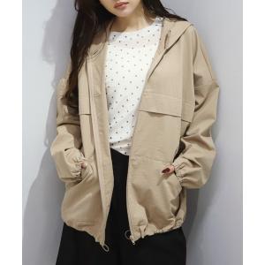 ブルゾン アウター コットンライクフーディーブルゾン レディース