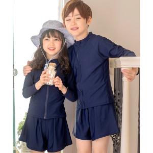 uvカット ラッシュガード 一枚で着られる！スクールラッシュガード+ショートパンツセット キッズ 子供 男の子 女の子