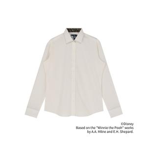 フォーマル ブラウス シャツ 「くまのプーさん」形態安定ノンアイロン ワイド 長袖ビジネスワイシャツ レディース