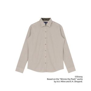 フォーマル ブラウス シャツ 「くまのプーさん」形態安定ノンアイロン ワイド 長袖ビジネスワイシャツ レディース