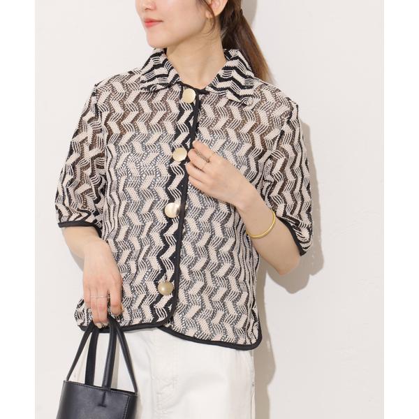 ブラウス シャツ 「TORRAZZO DONNA/トラッゾドンナ」ジオメトリックレースシャツ レディ...