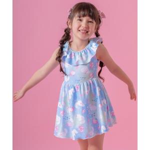 水着 フリル襟　スイムワンピース キッズ 子供 女の子
