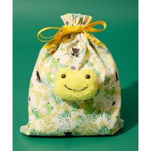 ポーチ 「 かえるのピクルス / pickles the frog 」 かえるのピクルス x 日比谷花壇　ミモザ　ボアフェイス巾着　NJI