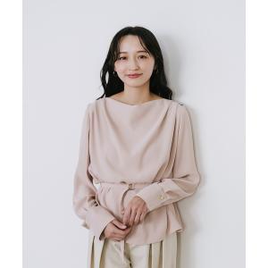 ブラウス シャツ ダブルクロスドレープブラウス レディース