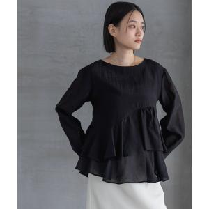 ブラウス シャツ アシメペプラムブラウス レディース