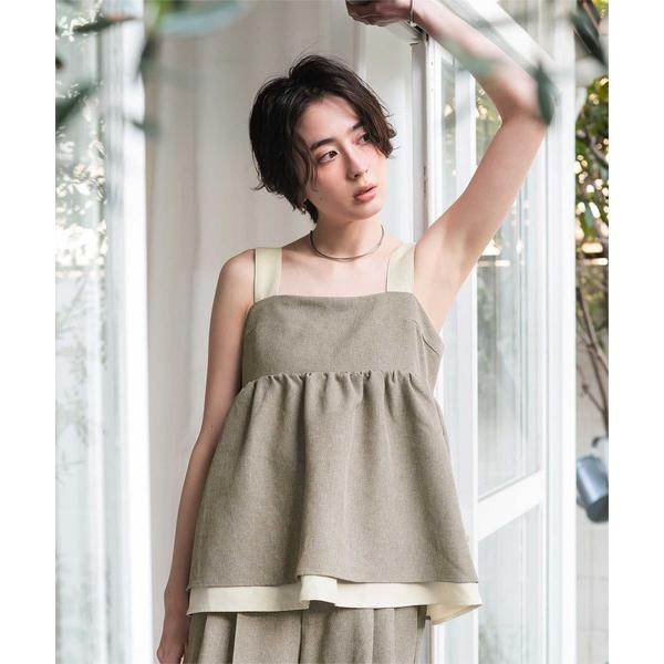 tシャツ リネンライクペプラムトップス レディース