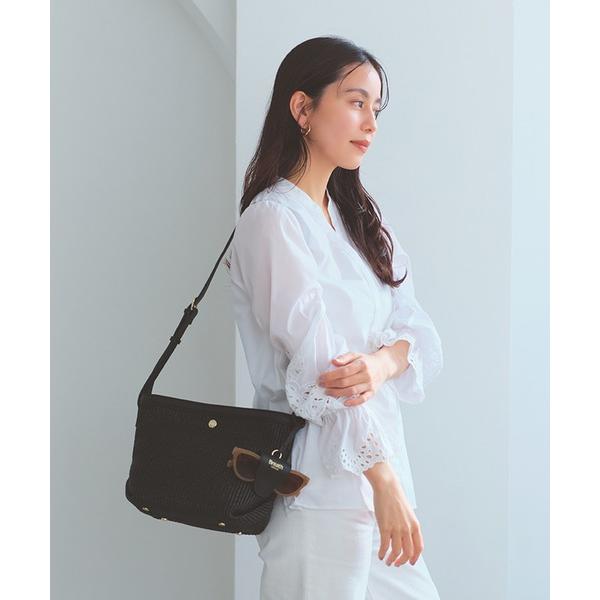 ショルダーバッグ バッグ 「Breath TOPKAPI」サングラスホルダー付き レザーコンビ カゴ...