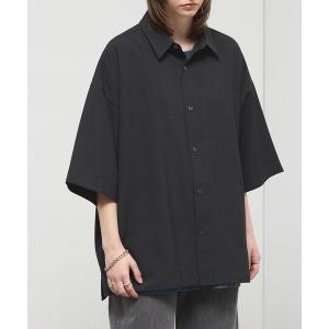 シャツ 半袖 「Alfred Alex」Dry-Touch Oversized Shirt / ドライポリツイル オーバーサイズ 半袖レギュラーカラーシャツ「セットアップ対応」