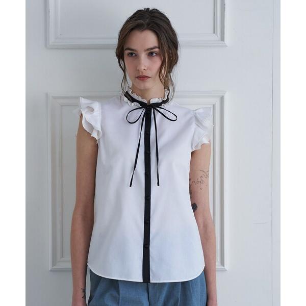 ブラウス シャツ 「着映え/ウォッシャブル」バイカラーウィングスリーブブラウス レディース