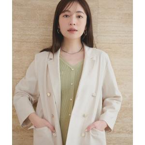 ジャケット テーラードジャケット 「osono」べこべこ金釦綿麻テーラードジャケット レディース