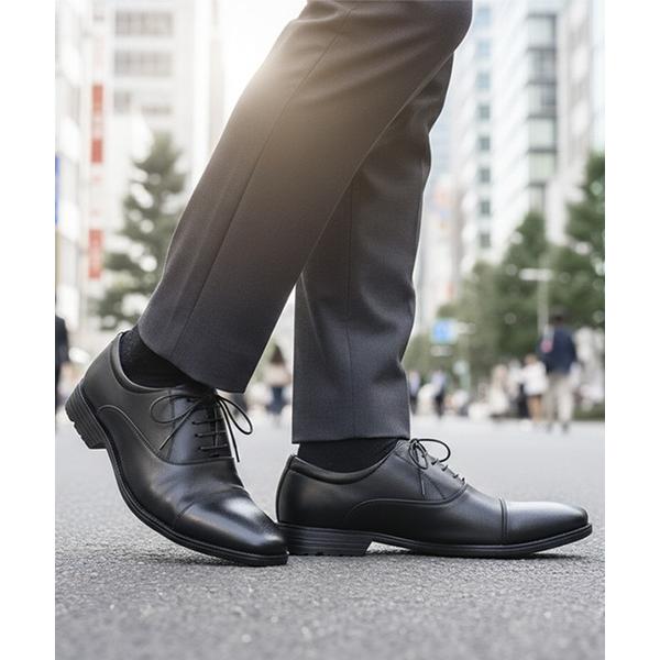 シューズ 「chocoZAP」チョコザップ 公式認定 再生皮革 ビジネスシューズ 軽量 幅広・防水・...