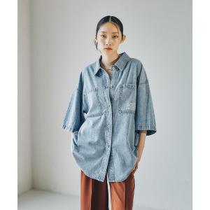 ブラウス シャツ 半袖 デニムBIGシャツ/SS　639528「KKfashion紹介アイテム」 レディース