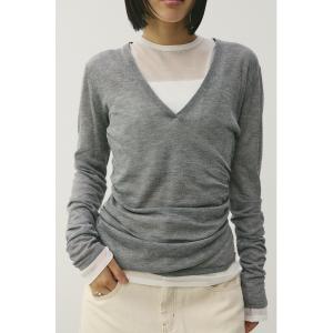 ニット セーター ディープVネックシアートップ レディース